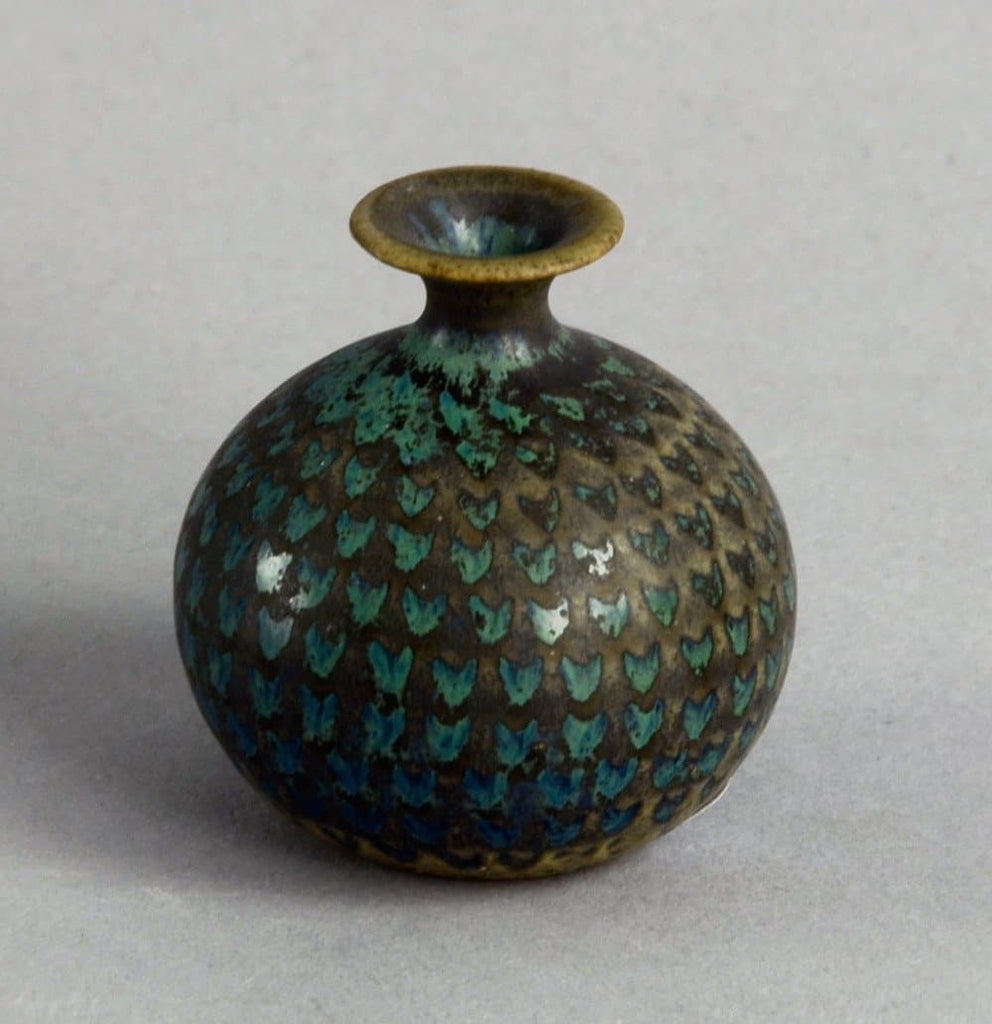 Miniature vase with turquoise glaze by Stig Lindberg B3289 - Freeforms