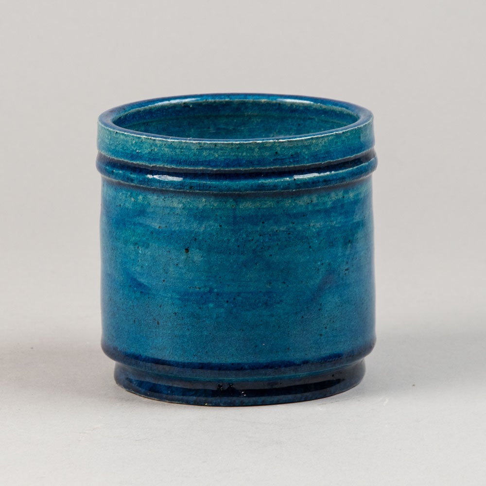 Nils Kahler for Herman A. Kahler Keramik, Denmark, cylindrical vase with turquoise glaze G9077 - Freeforms