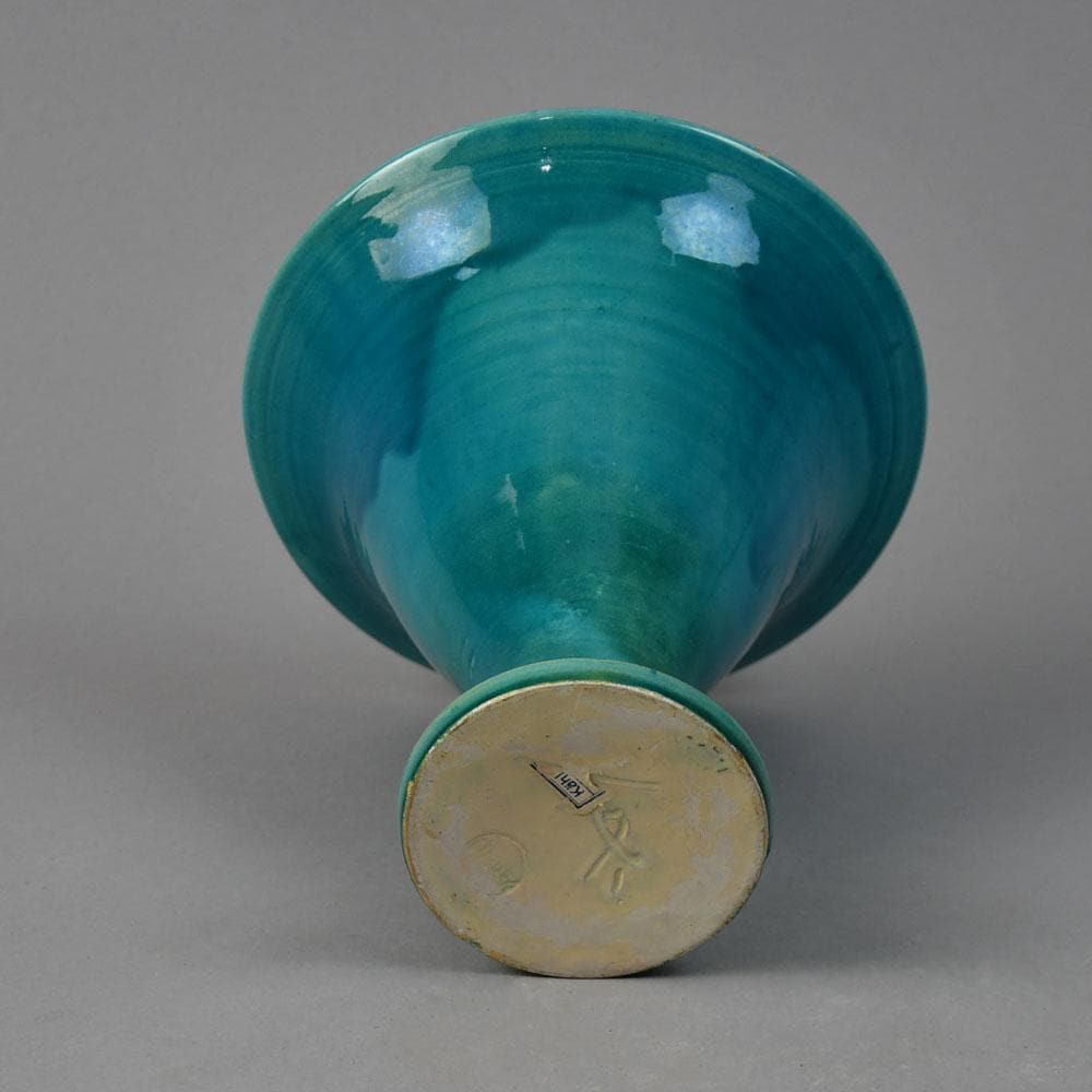 Nils Kahler for Herman A. Kahler Keramik, vase with turquoise glaze G9001 - Freeforms