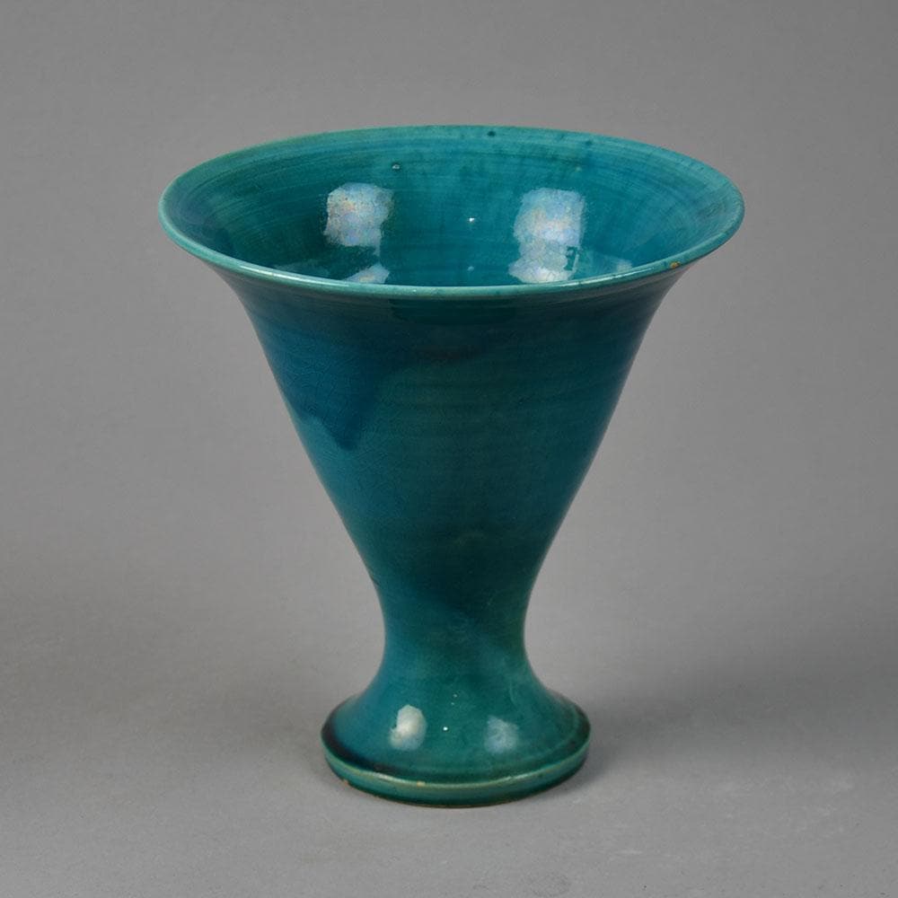Nils Kahler for Herman A. Kahler Keramik, vase with turquoise glaze G9001 - Freeforms