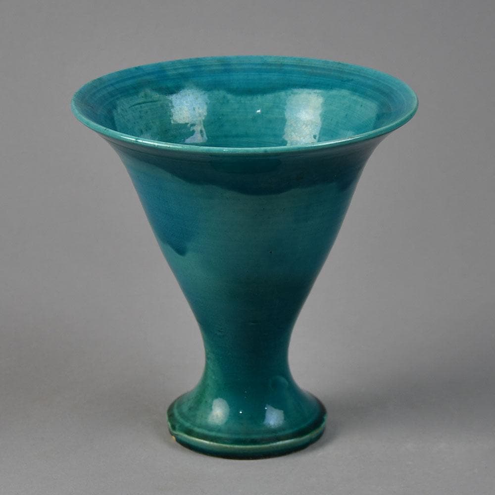 Nils Kahler for Herman A. Kahler Keramik, vase with turquoise glaze G9001 - Freeforms