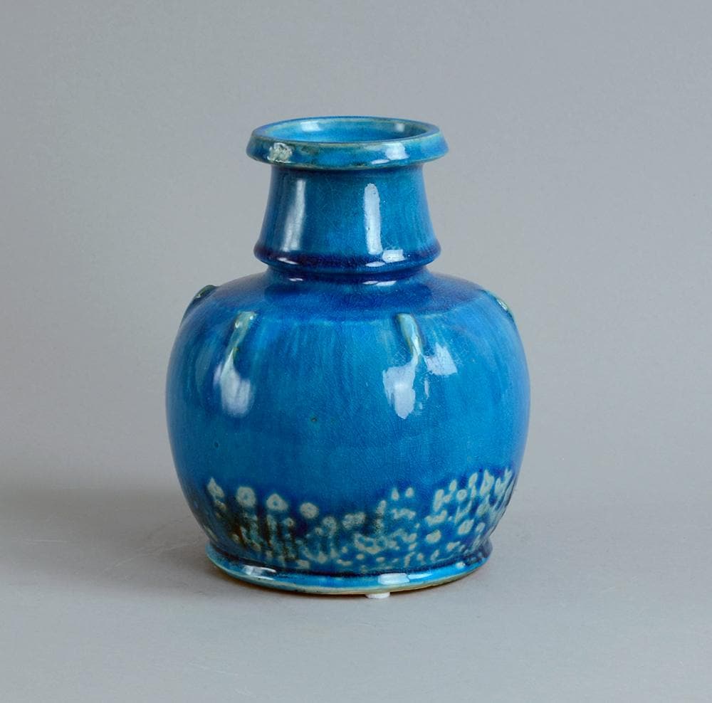 Nils Kähler, Kähler Keramik, group of vases with turquoise glaze - Freeforms