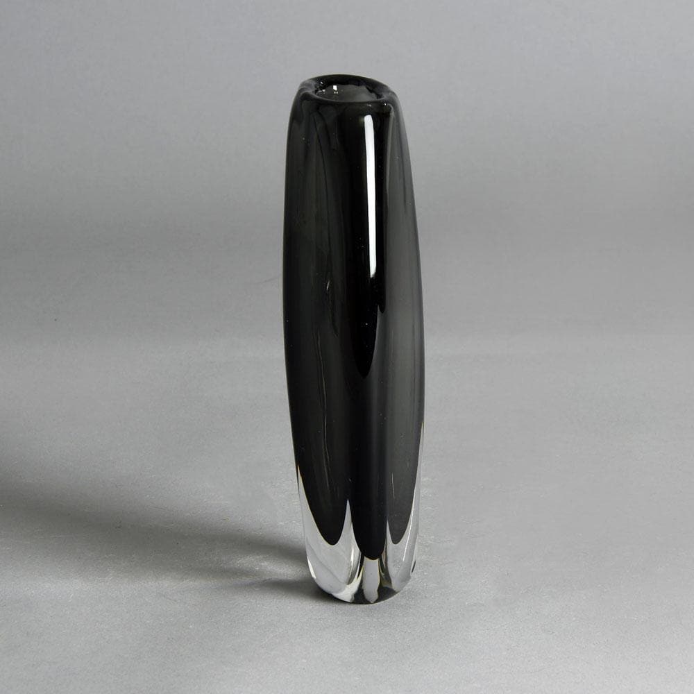 Nils Landberg for Orrefors, gray glass "Sommerso" vase F8105 - Freeforms