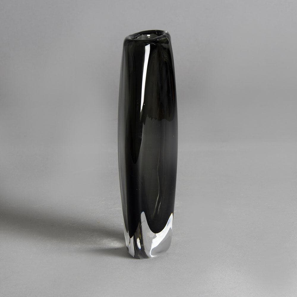 Nils Landberg for Orrefors, gray glass "Sommerso" vase F8105 - Freeforms