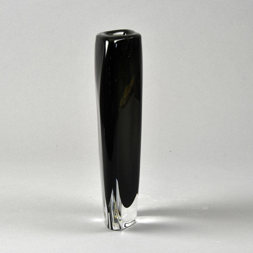 Nils Landberg for Orrefors, Sweden, Sommerso vase in black and clear glaze F8222 - Freeforms