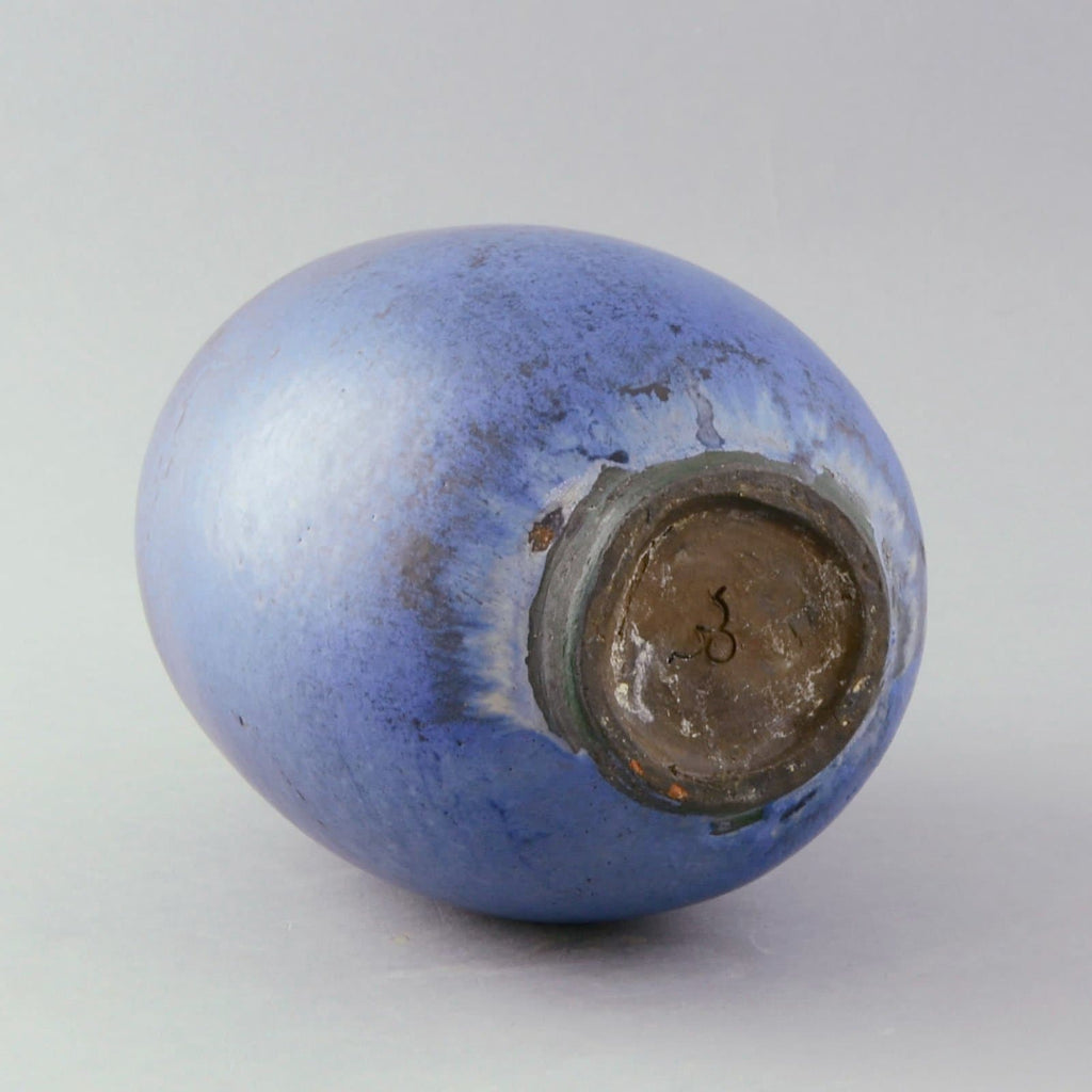 Otto Meier, own studio, Germany, unique stoneware vase with blue glaze G9306 - Freeforms