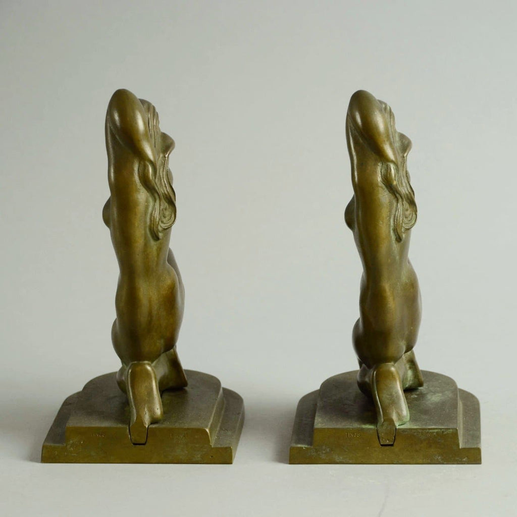 Pair of bronze bookends by Tinos N9763 - Freeforms
