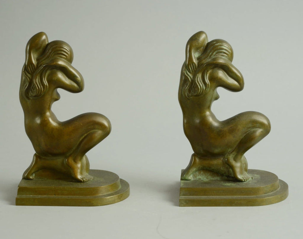 Pair of bronze bookends by Tinos N9763 - Freeforms