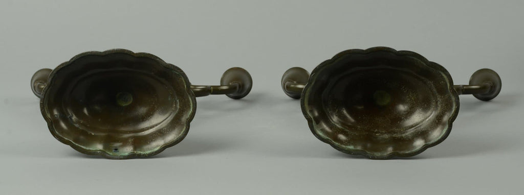 Pair of Disko metal candelabras by Just Andersen A1143 - Freeforms