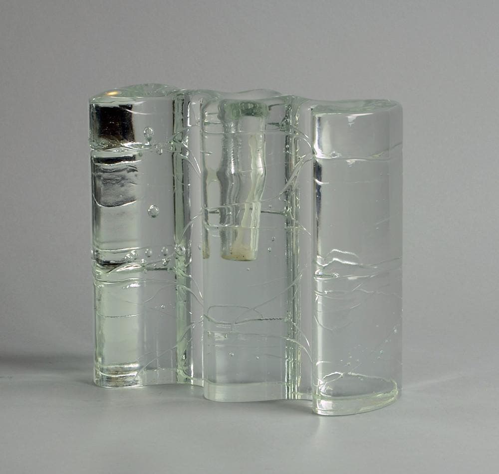 Pair of Glass "Arkipelago" candlestick by Timo Sarpaneva for Iittala B3415 E7332 - Freeforms