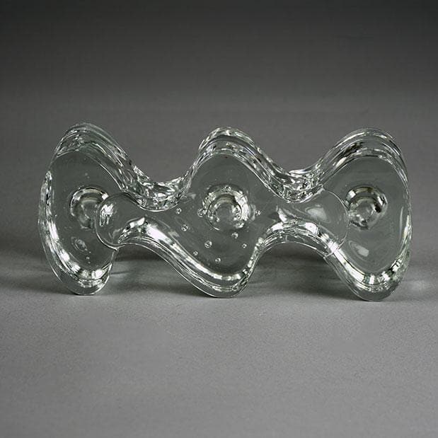 Pair of Glass "Arkipelago" candlestick by Timo Sarpaneva for Iittala E7333 E7232 - Freeforms