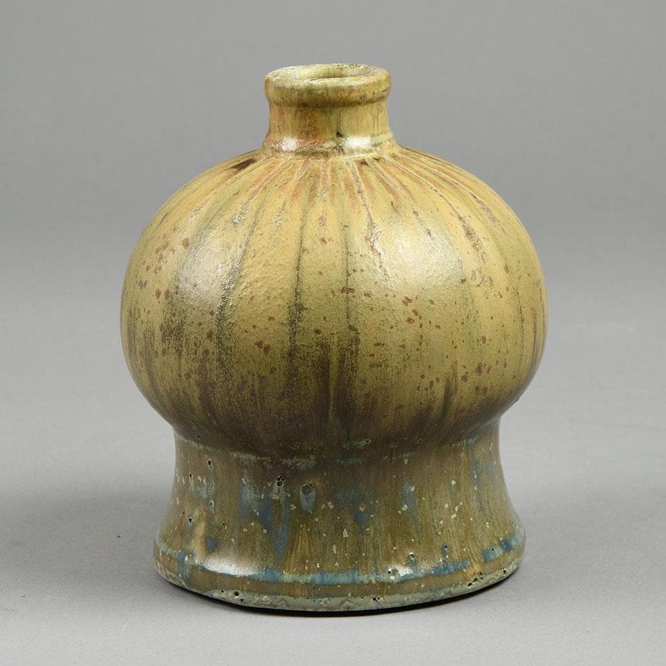 Patrick Nordstrom for Royal Copenhagen, unique stoneware bottle vase N3289 - Freeforms