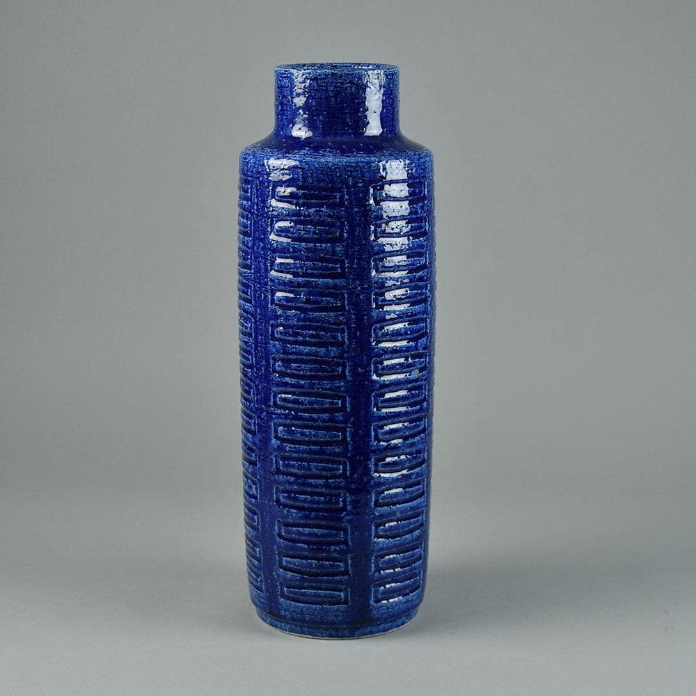 Per and Annelise Linnemann-Schmidt at Palshus, large vase with glossy blue glaze G9321 - Freeforms