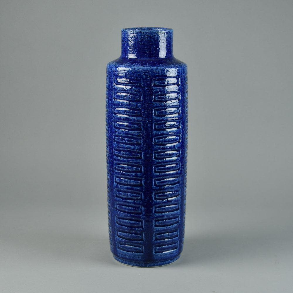 Per and Annelise Linnemann-Schmidt at Palshus, large vase with glossy blue glaze G9321 - Freeforms
