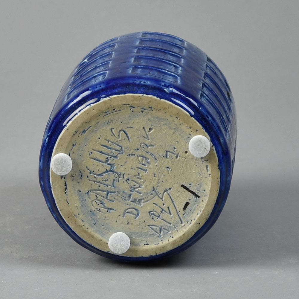 Per and Annelise Linnemann Schmidt for Palshus vase with blue glaze G9047 - Freeforms