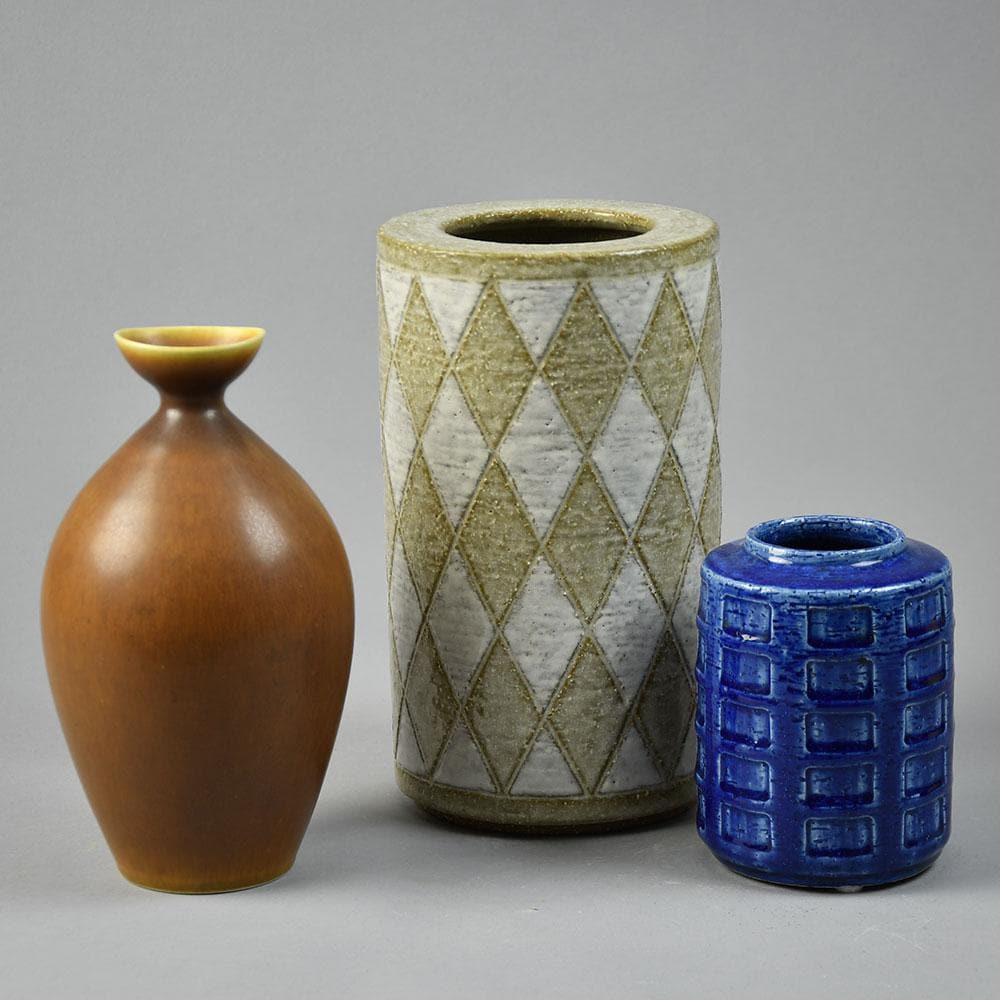 Per and Annelise Linnemann Schmidt for Palshus vase with blue glaze G9047 - Freeforms