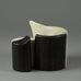 Peter Asshoff, Germany, two part stoneware sculpture with black and white glaze F8145 -F8146 - Freeforms