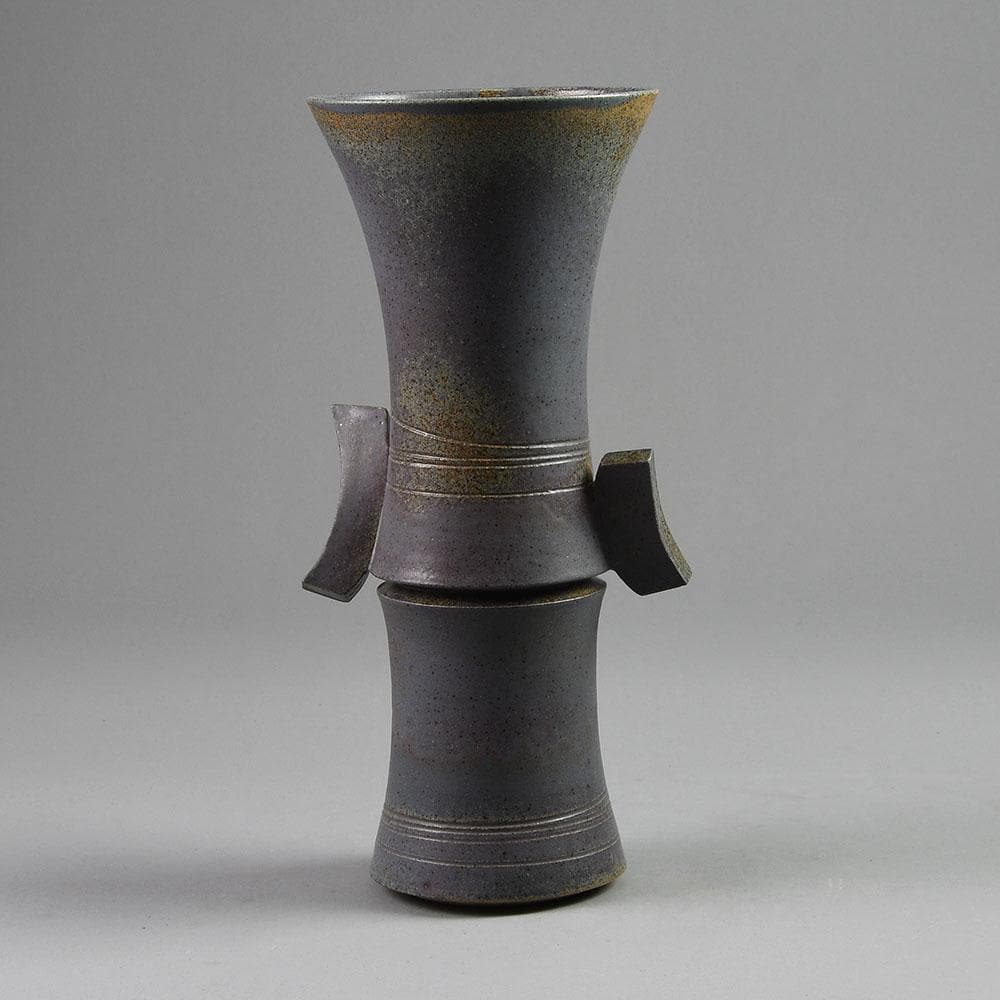 Phil Mumford, Wales, unique stoneware vase with lavender gray glaze E7344 - Freeforms