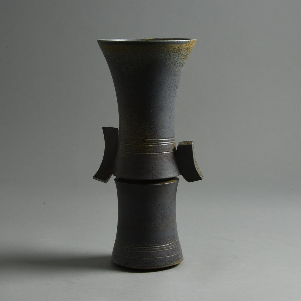 Phil Mumford, Wales, unique stoneware vase with lavender gray glaze E7344 - Freeforms