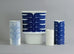 Porcelain vase with glossy white glaze with blue line decoration by Rosenthal B3668 - Freeforms