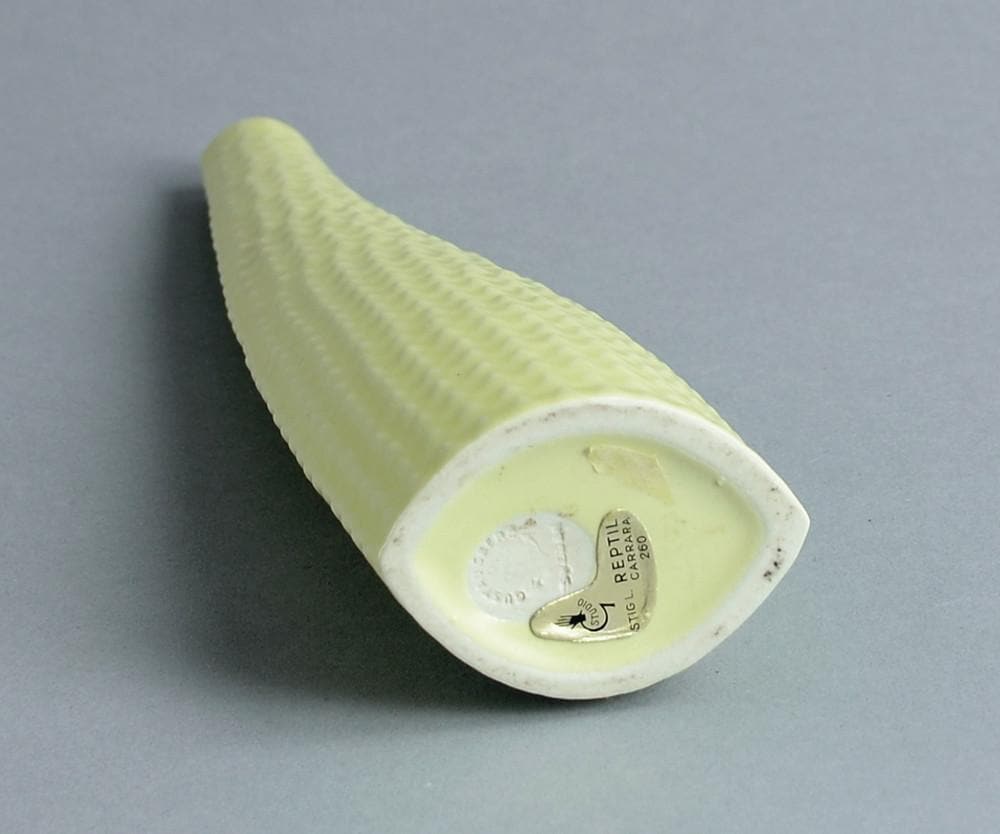 stig lindberg reptil short vase gustavsberg yellow marks signature marking