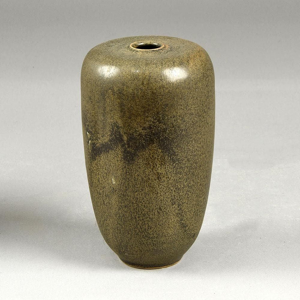 Richard Bampi, Germany, unique stoneware vase with brown haresfur glaze E7283 - Freeforms