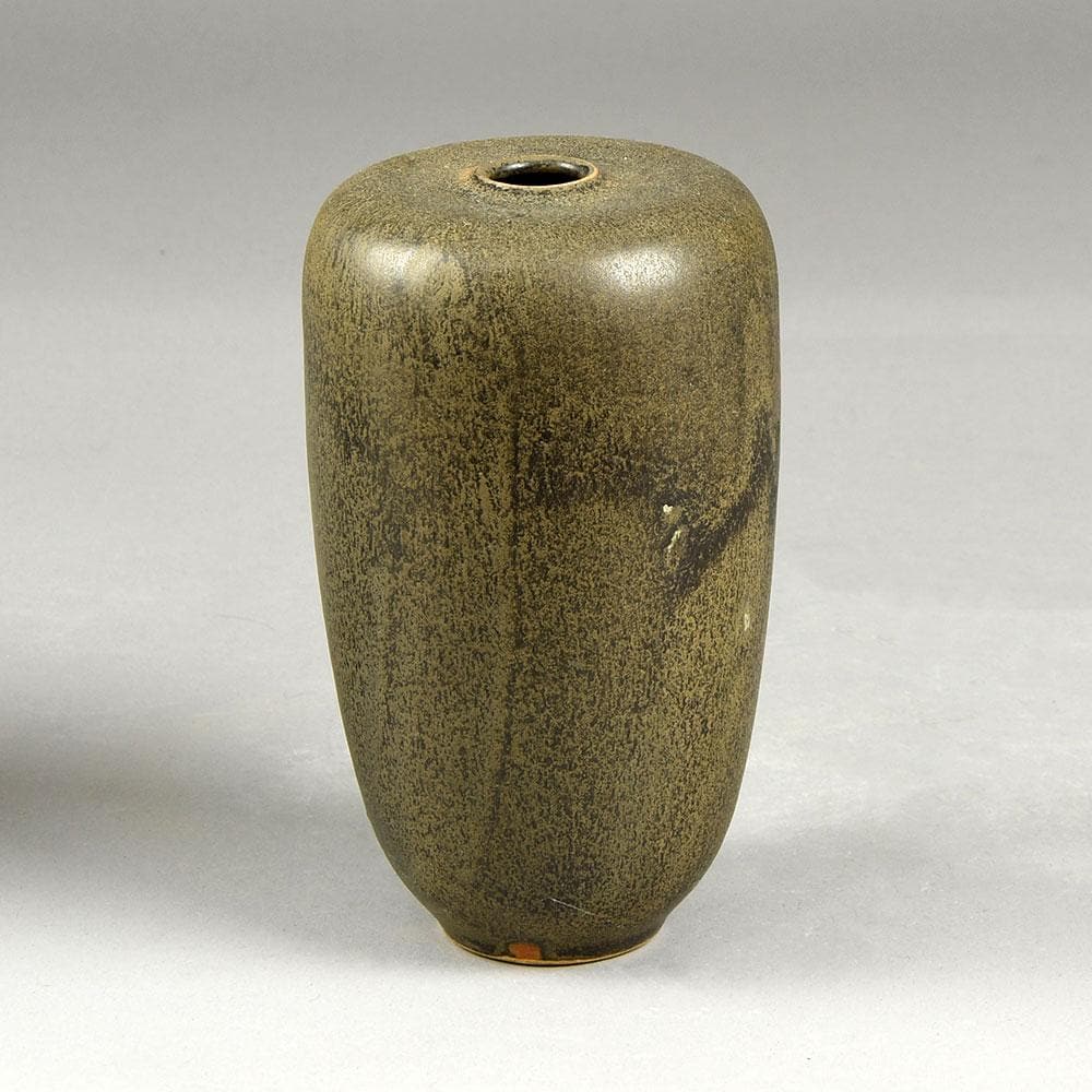 Richard Bampi, Germany, unique stoneware vase with brown haresfur glaze E7283 - Freeforms