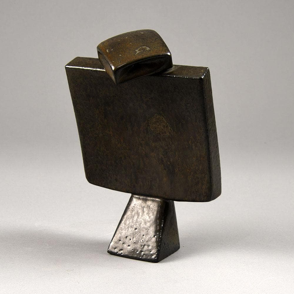 Rolf Overberg , Germany, stoneware bird figure with brown glaze F8145 - Freeforms