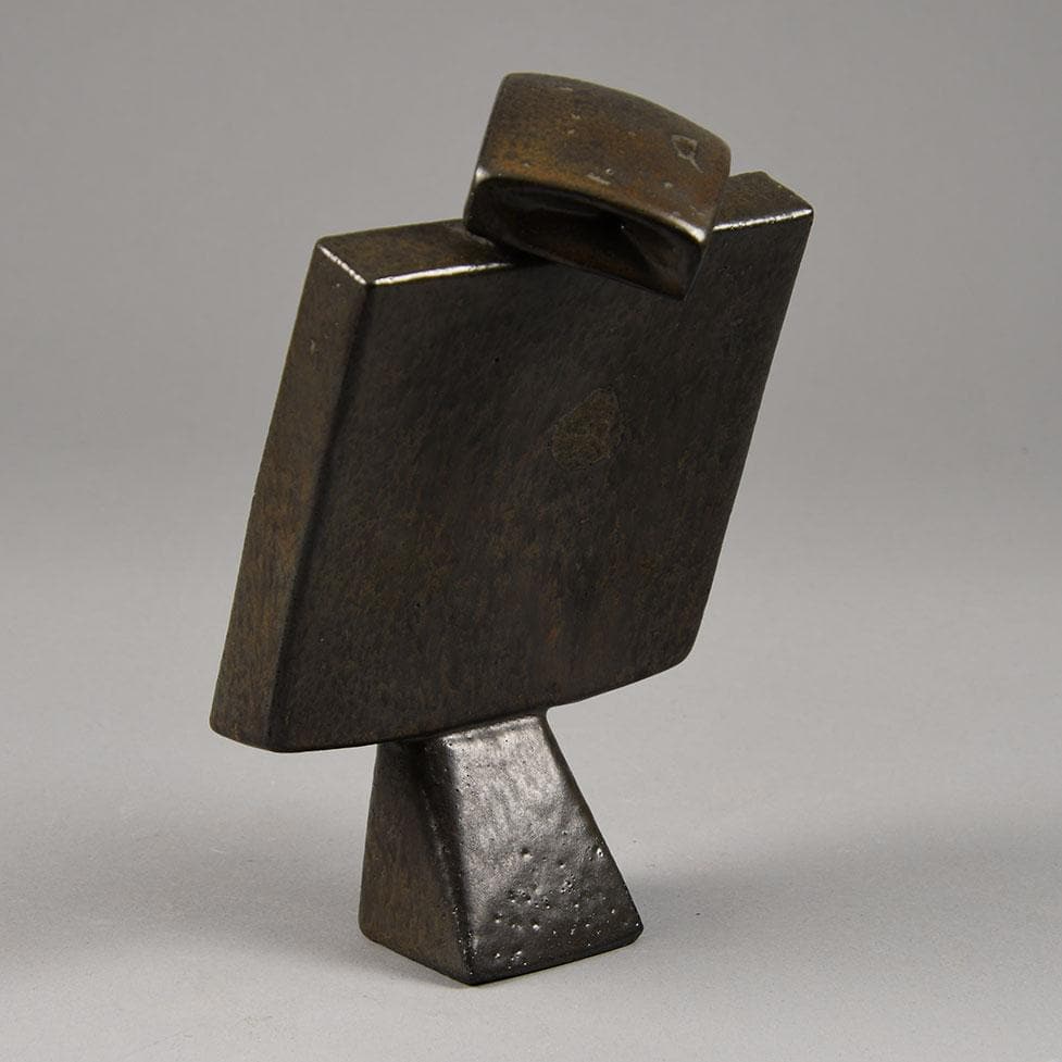 Rolf Overberg , Germany, stoneware bird figure with brown glaze F8145 - Freeforms