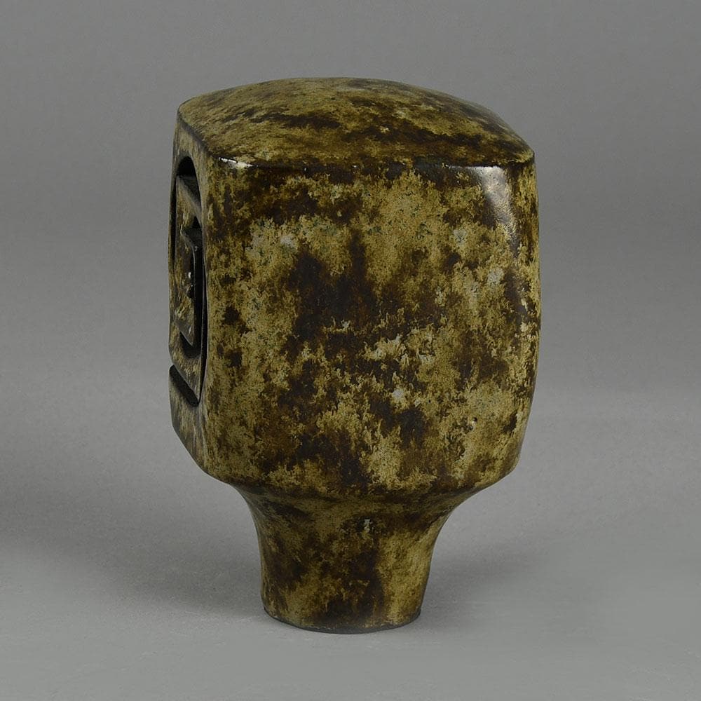 Rolf Overberg, Germany, unique sculptural form with brown glaze F8017 - Freeforms