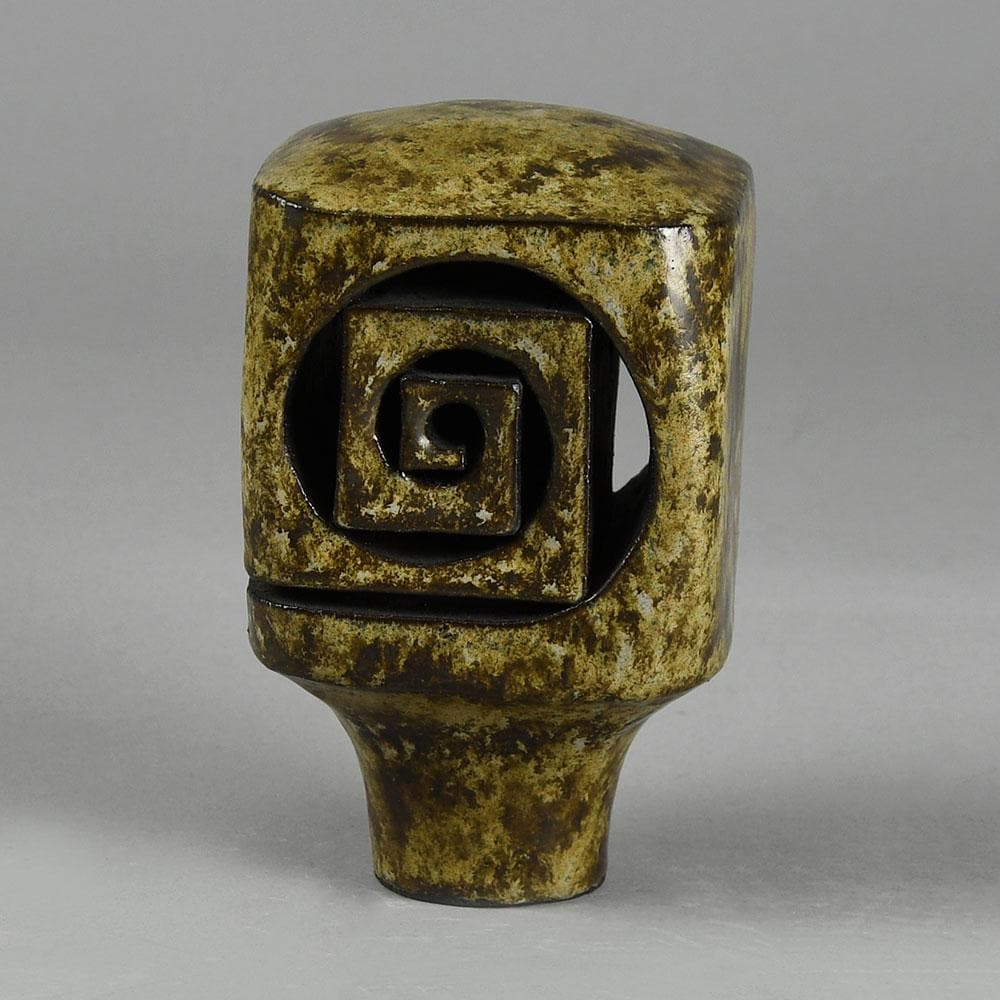 Rolf Overberg, Germany, unique sculptural form with brown glaze F8017 - Freeforms