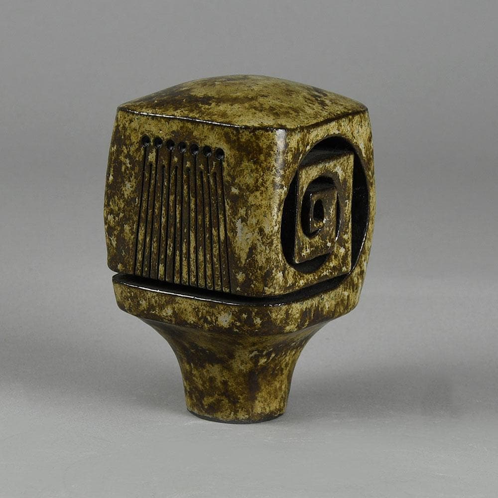 Rolf Overberg, Germany, unique sculptural form with brown glaze F8017 - Freeforms