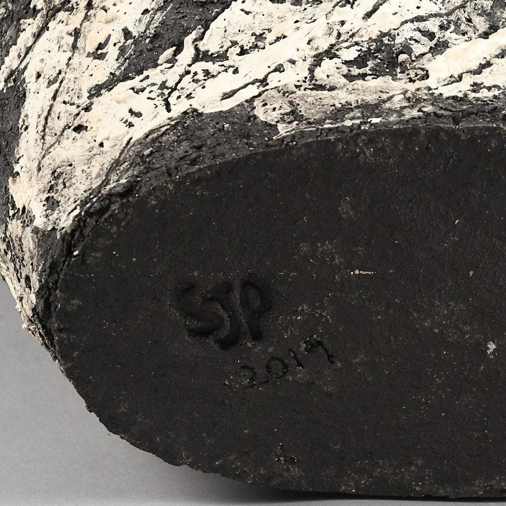 Sarah Purvey, own studio, UK, unique stoneware triangular coil built vessel E7359 - Freeforms