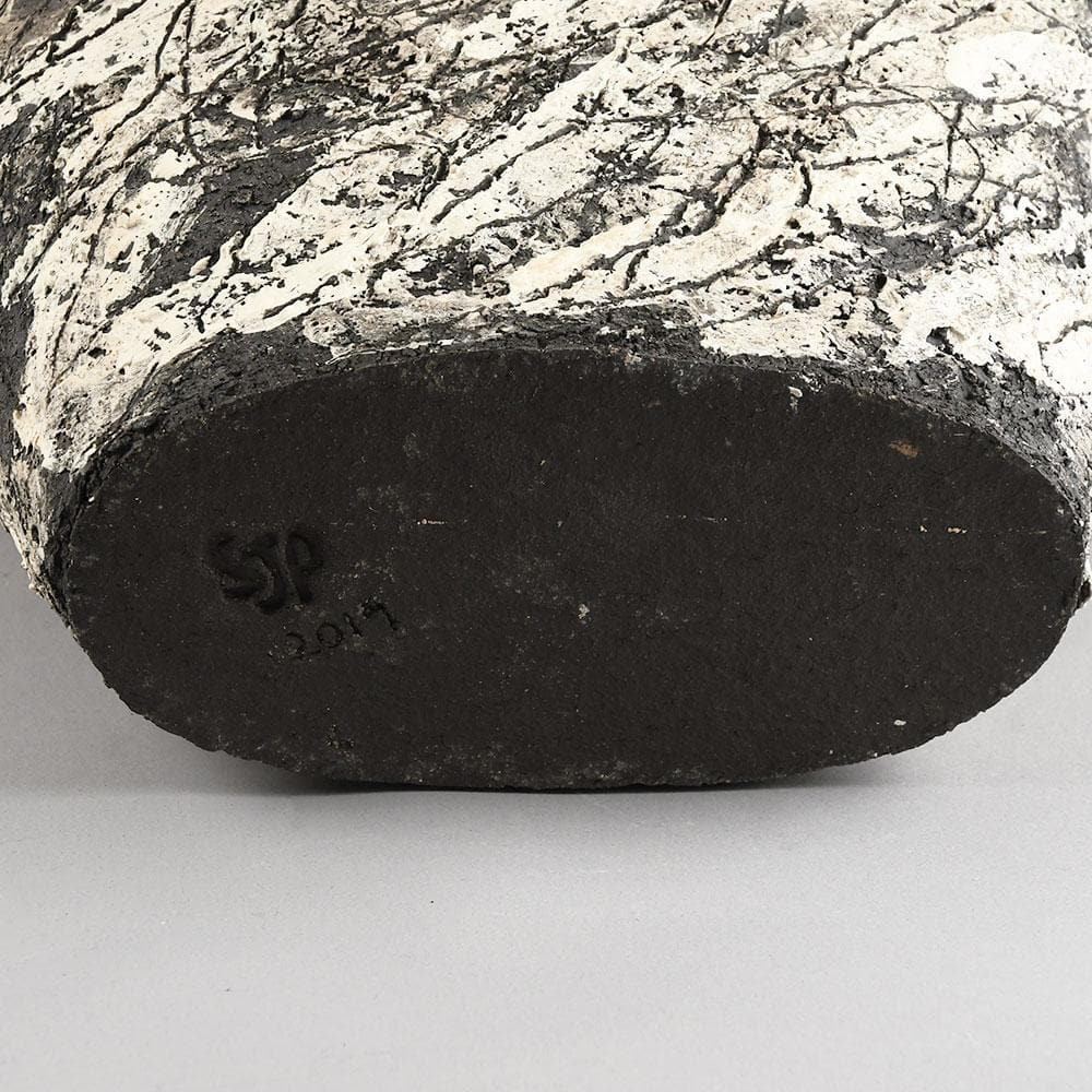 Sarah Purvey, own studio, UK, unique stoneware triangular coil built vessel E7359 - Freeforms