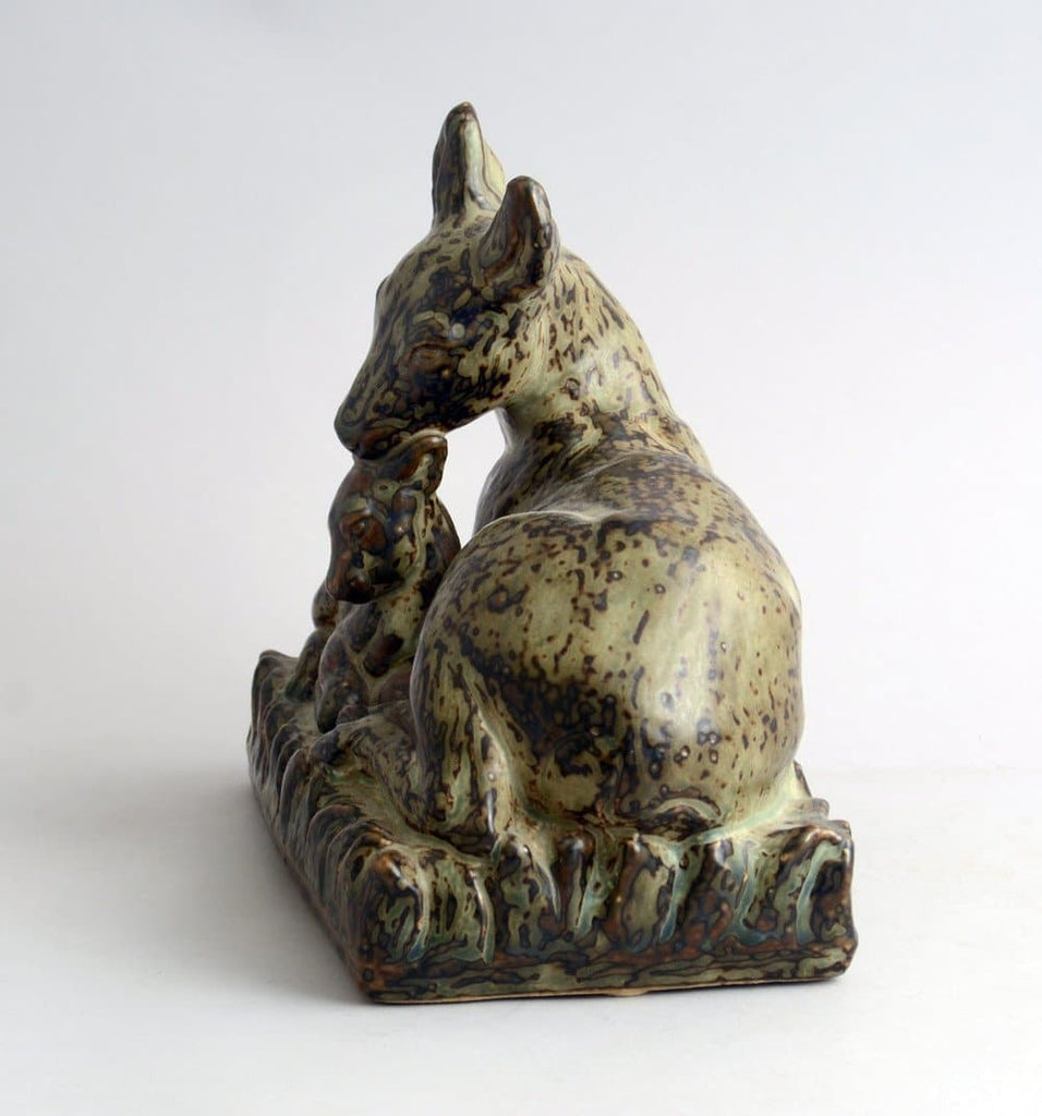 Sculpture of Doe and Fawn by Knud Kyhn for Royal Copenhagen N3811 - Freeforms