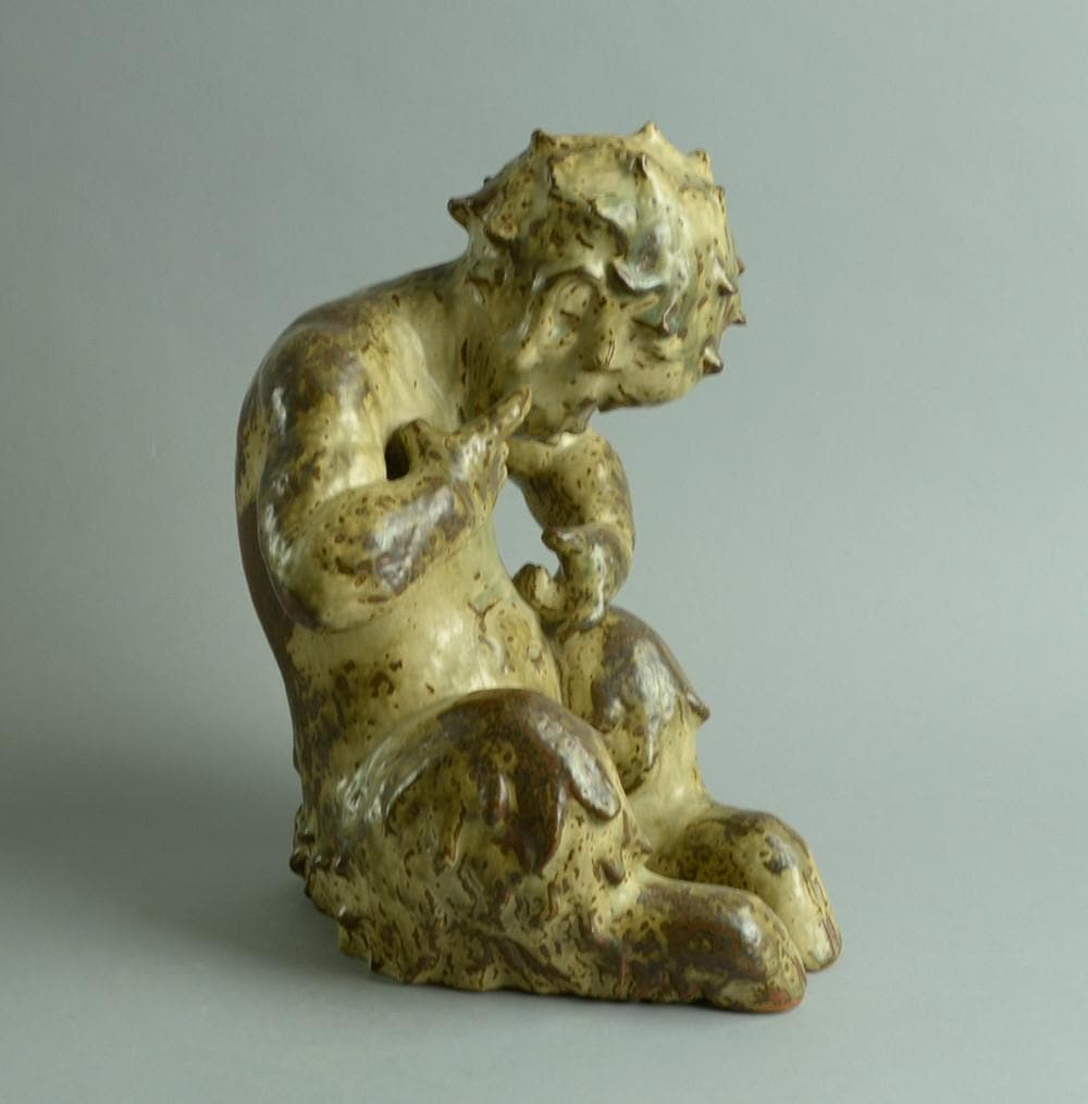 Sculpture of Faun by Knud Kyhn for Royal Copenhagen N9475 - Freeforms
