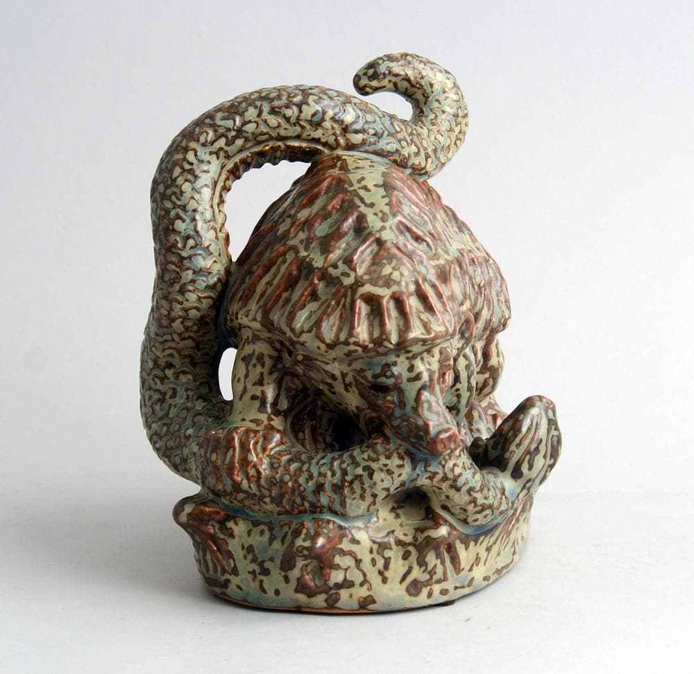 Sculpture of Hedgehog and Snake by Knud Kyhn for Royal Copenhagen N8083 - Freeforms