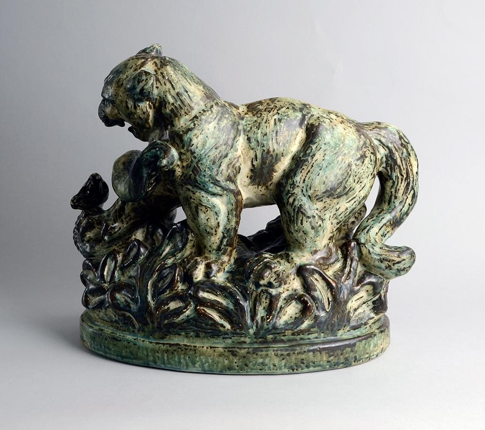 Sculpture of Mountain Lion by Knud Kyhn for Royal Copenhagen A2143 - Freeforms