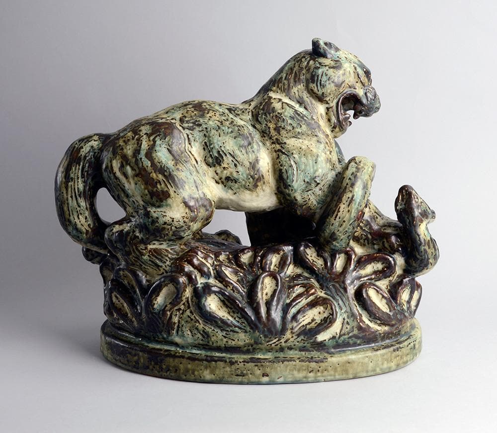 Sculpture of Mountain Lion by Knud Kyhn for Royal Copenhagen A2143 - Freeforms