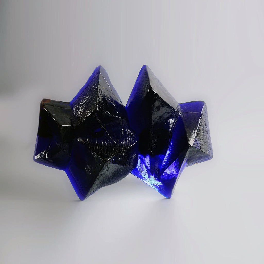 Segment from wall installation in dark blue glass by Edvin Ohrstrom - Freeforms