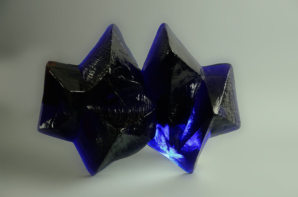 Segment from wall installation in dark blue glass by Edvin Ohrstrom - Freeforms