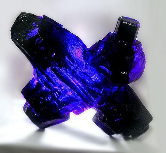 Segment from wall installation in dark blue glass by Edvin Ohrstrom - Freeforms