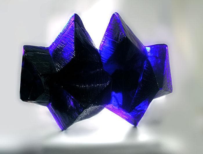 Segment from wall installation in dark blue glass by Edvin Ohrstrom - Freeforms