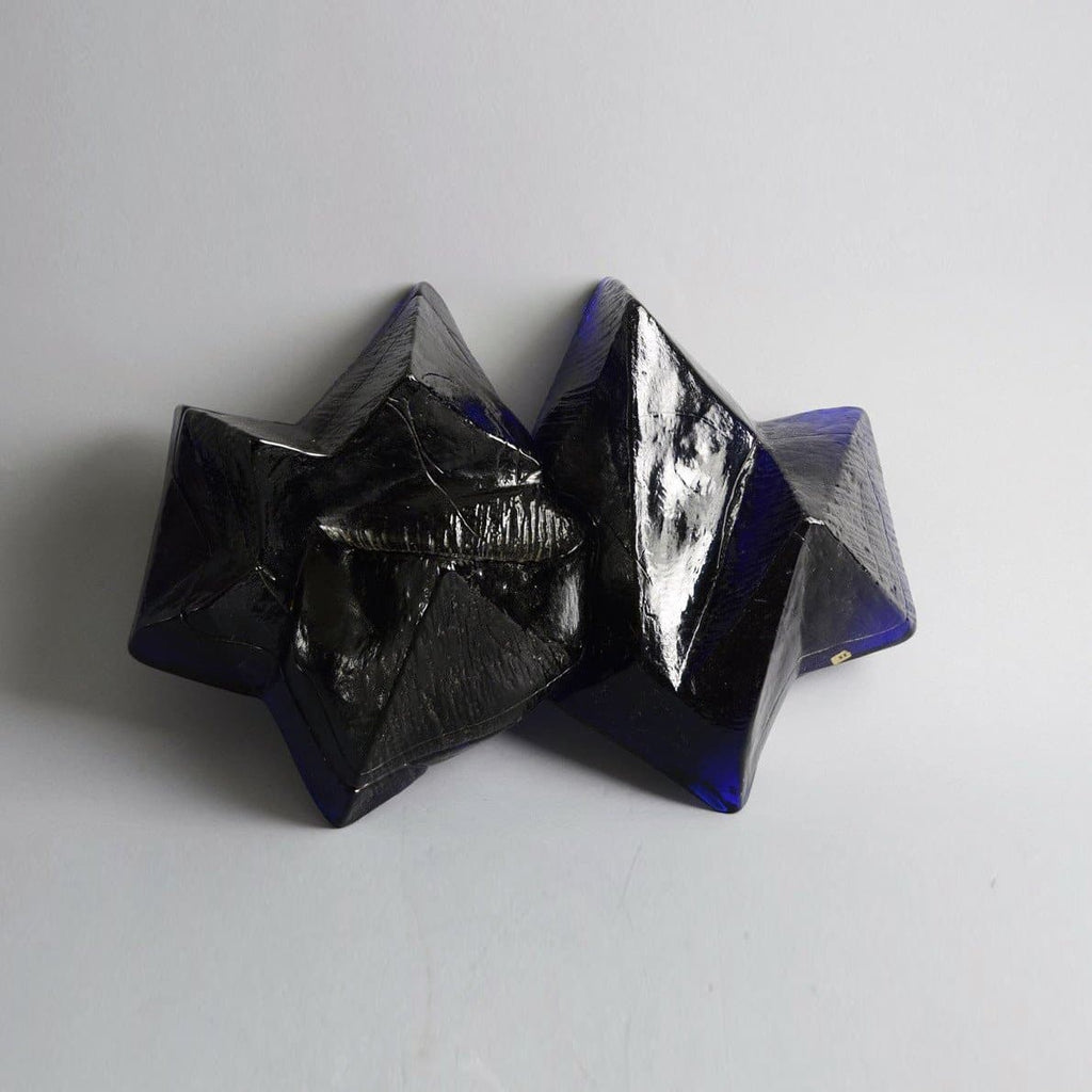 Segment from wall installation in dark blue glass by Edvin Ohrstrom - Freeforms