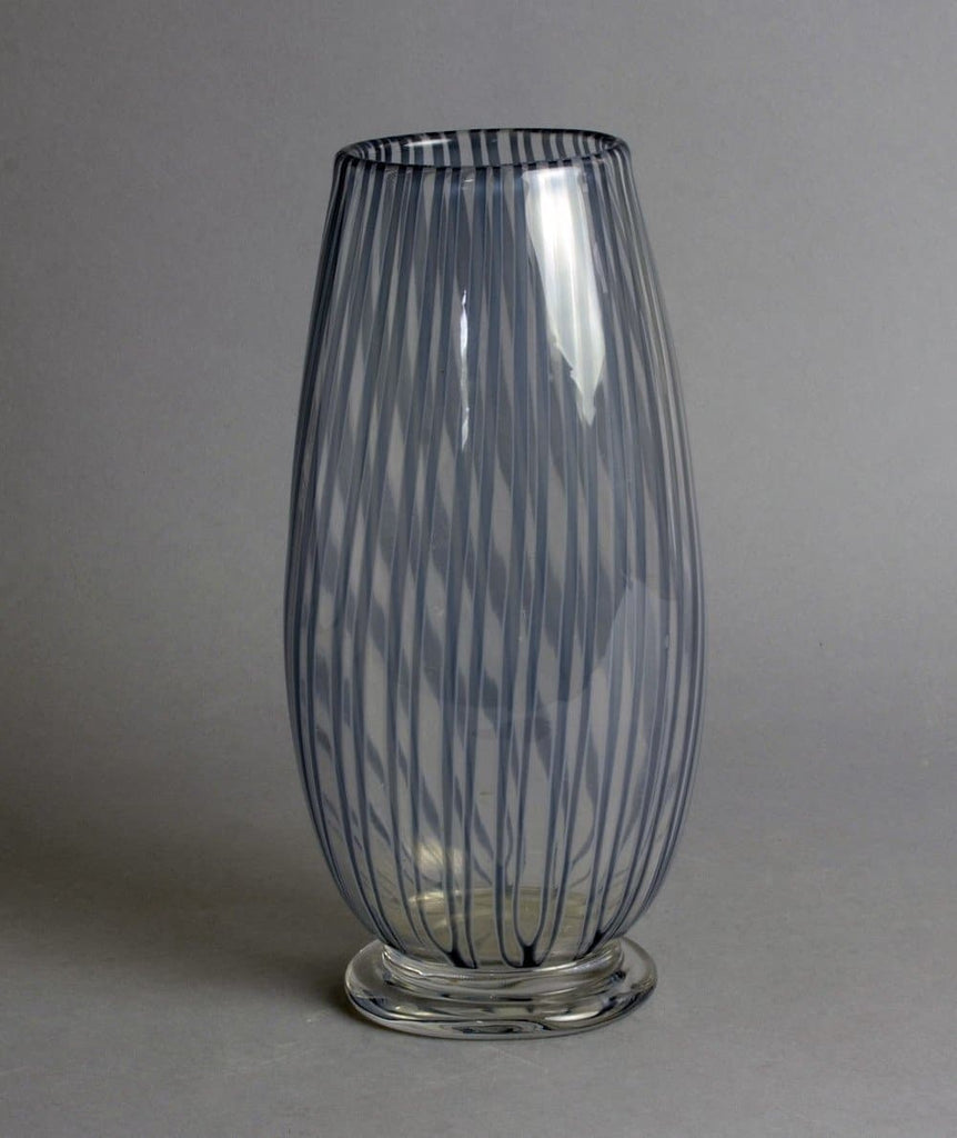 Slipgraal footed glass vase by Edward Hald for Orrefors F2114 - Freeforms