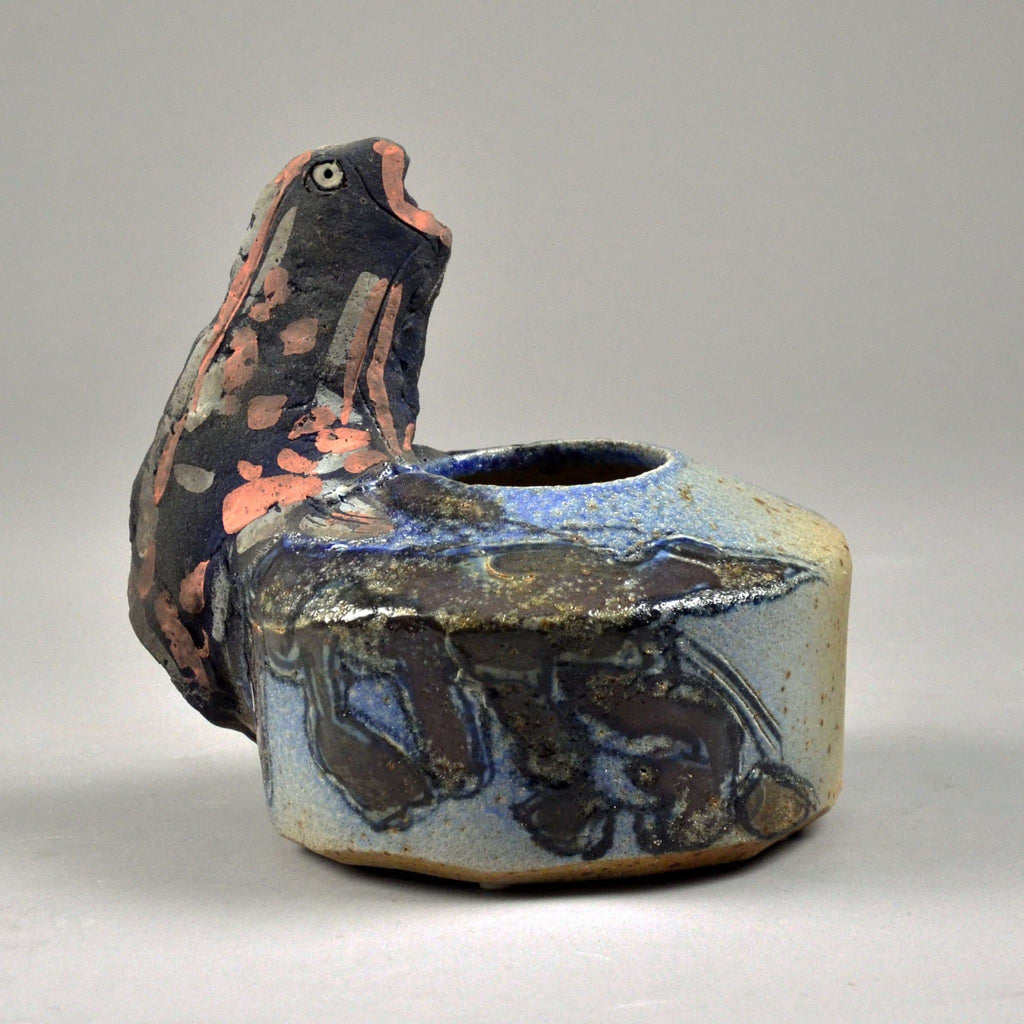 Sten Lykke Madsen for Royal Copenhagen, unique stoneware bowl with animal figure N7338 - Freeforms