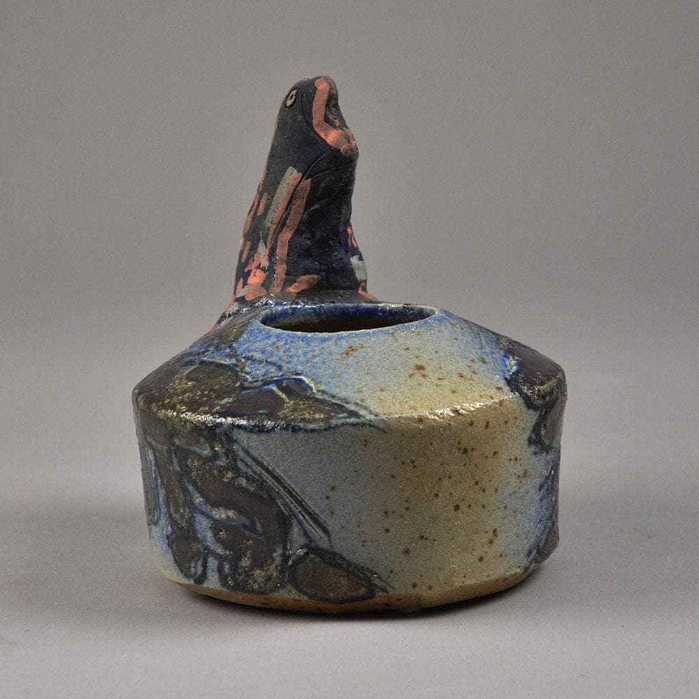 Sten Lykke Madsen for Royal Copenhagen, unique stoneware bowl with animal figure N7338 - Freeforms