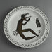 Stig Lindberg for Gustavsberg "Grazia" dish with matte white glaze and applied silver decoration E7190 - Freeforms