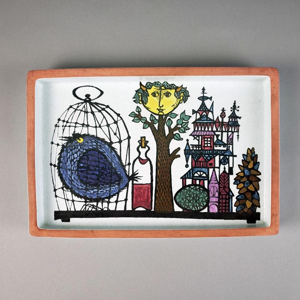 Stig Lindberg for Gustavsberg, Sweden "Karneval" earthenware dish N7490 - Freeforms