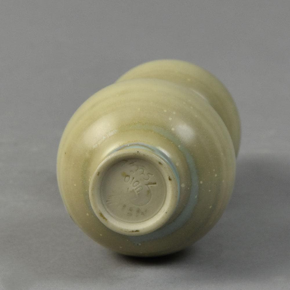 Stig Lindberg for Gustavsberg unique stoneware hourglass shaped cabinet vase with pale glaze G9215 - Freeforms